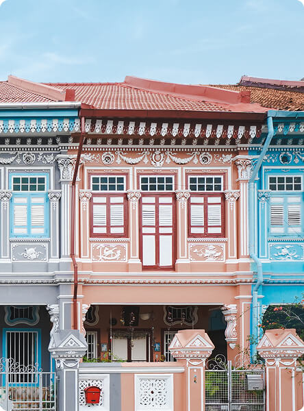 Koon Seng Road Colorful Peranakan Shophouses